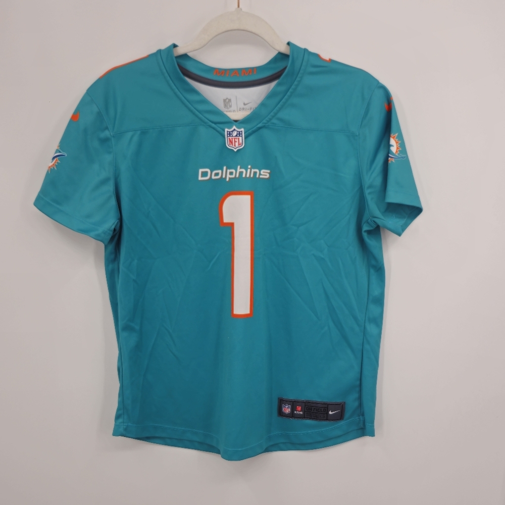 Nike OnField Tua Tagovailoa #1 Miami Dolphins‎ Teal Jersey - Youth M